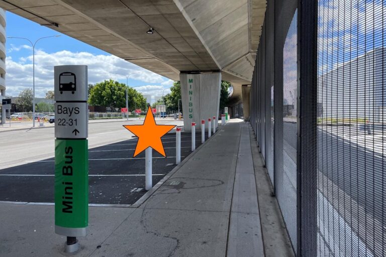 You will now be standing in front of the mini-bus bays, if our friendly shuttle driver is not there yet, they won’t be long, so sit tight and we’ll see you soon!